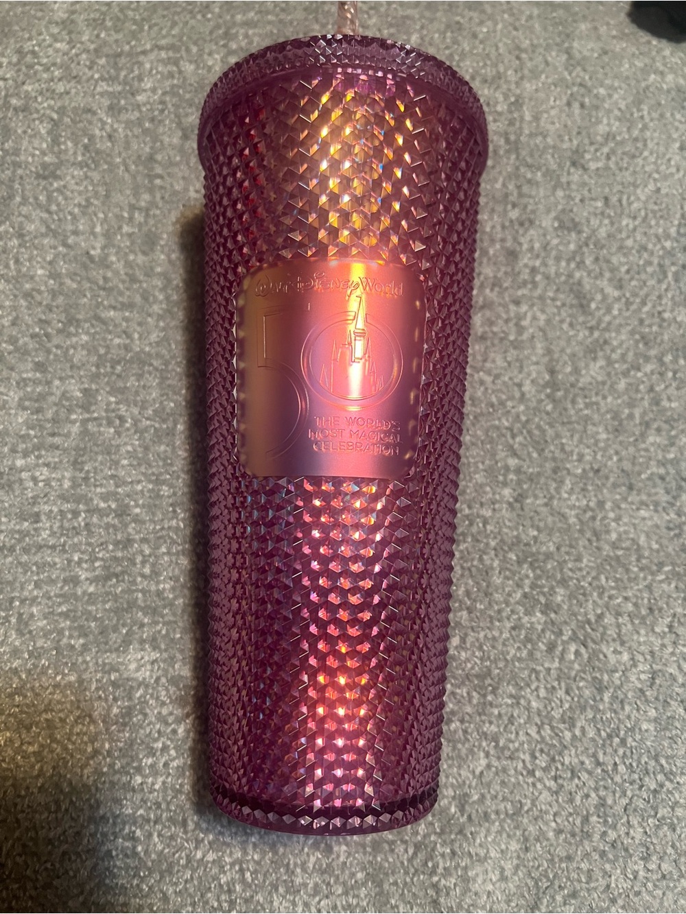 Disney Iridescent Pink/Purple Textured 50th Anniversary Tumbler